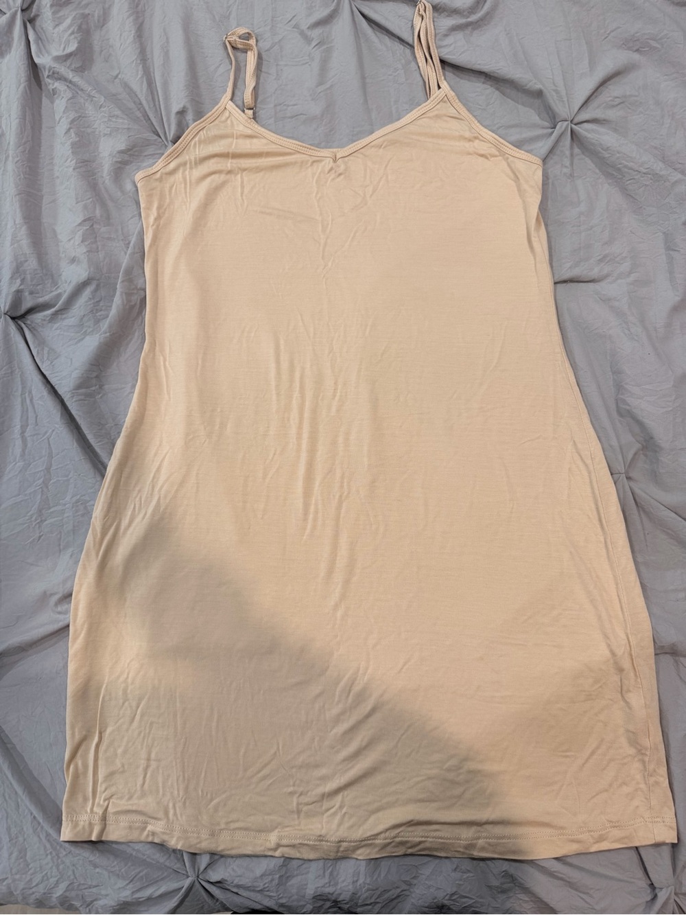 Lightweight Nude Slip Chemise with Adjustable Straps